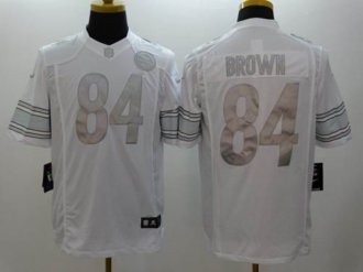 Nike Pittsburgh Steelers #84 Antonio Brown White NFL Limited Platinum Jersey