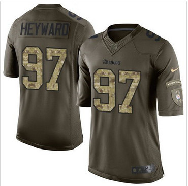 Nike Pittsburgh Steelers #97 Cameron Heyward Green Men's Stitched NFL Limited Salute to Service Jersey