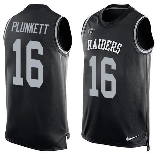 Nike Raiders #16 Jim Plunkett Black Team Color Men's Stitched NFL Limited Tank Top Jersey