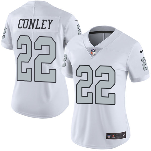 Nike Raiders #22 Gareon Conley White Women's Stitched NFL Limited Rush Jersey