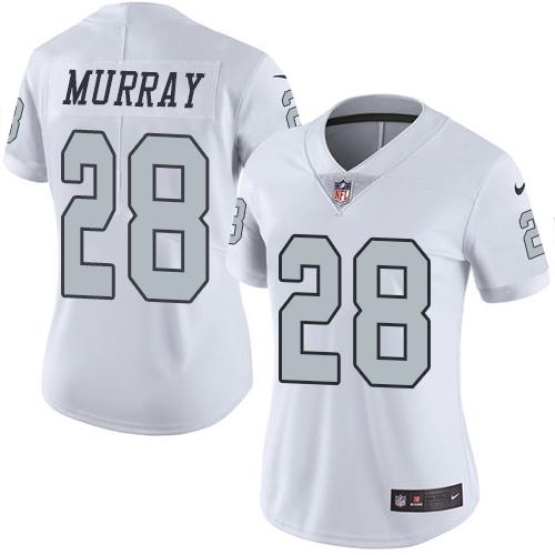 Nike Raiders #28 Latavius Murray White Women's Stitched NFL Limited Rush Jersey