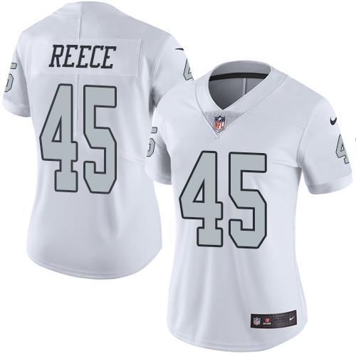 Nike Raiders #45 Marcel Reece White Women's Stitched NFL Limited Rush Jersey