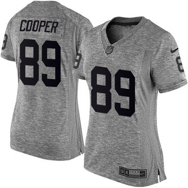 Nike Raiders #89 Amari Cooper Gray Women's Stitched NFL Limited Gridiron Gray Jersey
