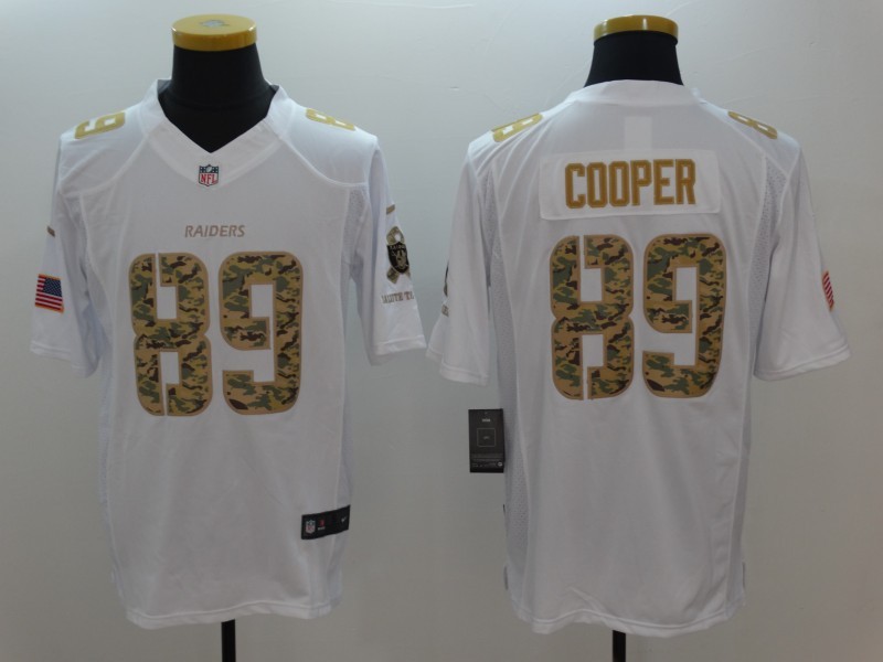 Nike Raiders #89 Amari Cooper White Men's Stitched NFL Limited Salute to Service Jersey