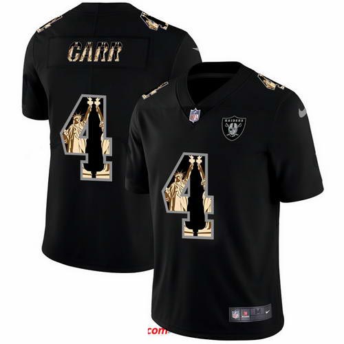 Nike Raiders 4 Derek Carr Black Statue Of Liberty Limited Jersey