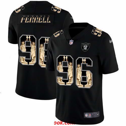 Nike Raiders 96 Clelin Ferrell Black Statue Of Liberty Limited Jersey