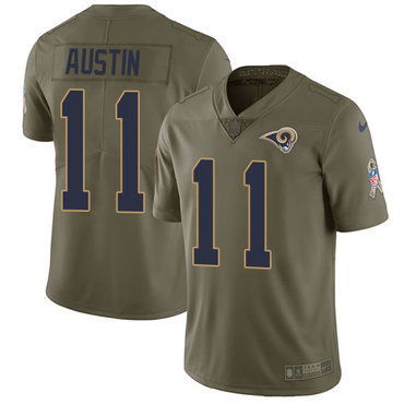 Nike Rams #11 Tavon Austin Olive Youth Stitched NFL Limited 2017 Salute to Service Jersey