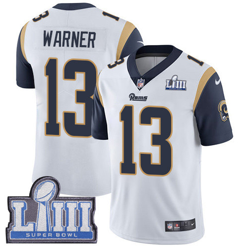 Nike Rams #13 Kurt Warner White Super Bowl LIII Bound Youth Stitched NFL Vapor