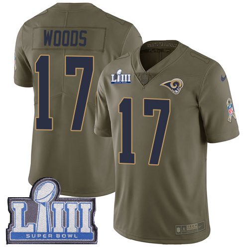 Nike Rams #17 Robert Woods Olive Super Bowl LIII Bound Youth Stitched NFL Limited 2017