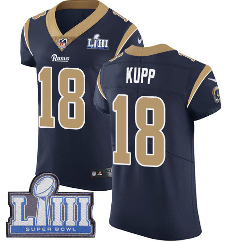 Nike Rams #18 Cooper Kupp Navy Blue Team Color Super Bowl LIII Bound Men's Stitched jerseys