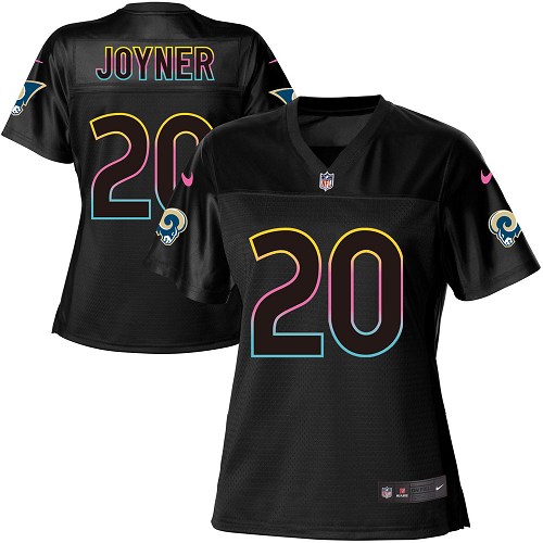 Nike Rams #20 Lamarcus Joyner Black Women's NFL Fashion Game Jersey