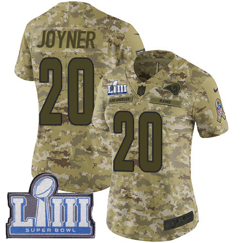 Nike Rams #20 Lamarcus Joyner Camo Super Bowl LIII Bound Women's Stitched NFL Limited 0