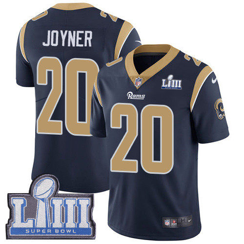 Nike Rams #20 Lamarcus Joyner Navy Blue Team Color Super Bowl LIII Bound Men's Stitched NFL Vapor Untouchable Limited Jersey