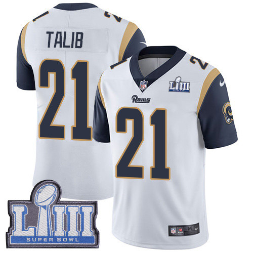 Nike Rams #21 Aqib Talib White Super Bowl LIII Bound Youth Stitched NFL Vapor Untouchable