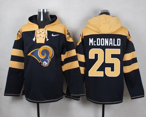 Nike Rams #25 T.J. McDonald Navy Blue Player Pullover NFL Hoodie