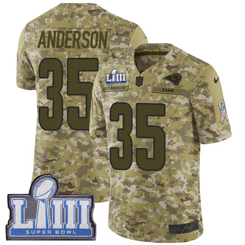 Nike Rams #35 C.J. Anderson Camo Super Bowl LIII Bound Youth Stitched NFL Limited 2018