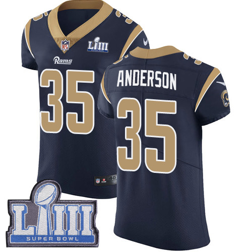 Nike Rams #35 C.J. Anderson Navy Blue Team Color Super Bowl LIII Bound Men's Stitched NFL Vapor Untouchable Elite Jersey
