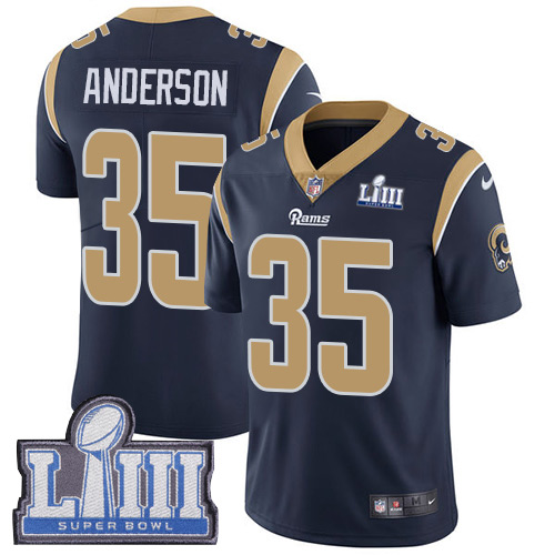 Nike Rams #35 C.J. Anderson Navy Blue Team Color Super Bowl LIII Bound Men's Stitched NFL Vapor Untouchable Limited Jersey