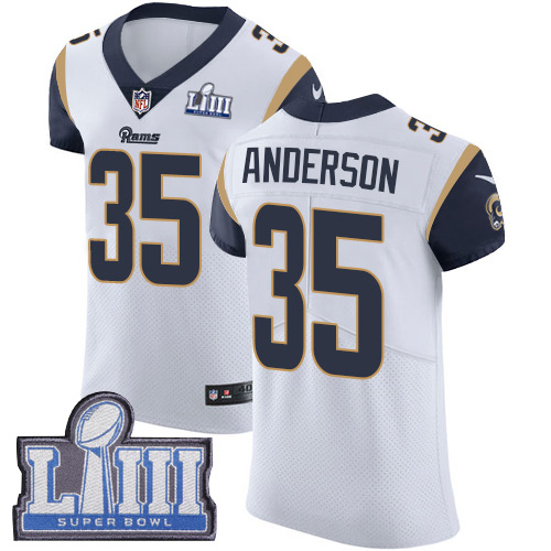 Nike Rams #35 C.J. Anderson White Super Bowl LIII Bound Men's Stitched NFL Vapor Untouchable Elite Jersey
