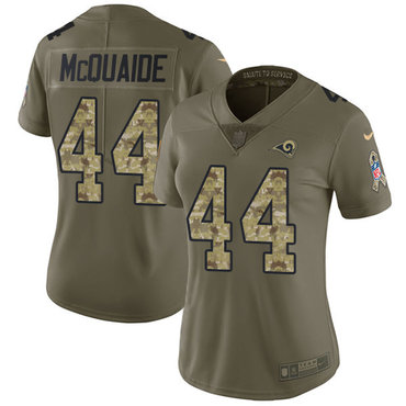 Nike Rams #44 Jacob McQuaide Olive Camo Women's Stitched NFL Limited 2017 Salute to Service Jersey