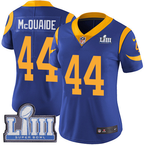 Nike Rams #44 Jacob McQuaide Royal Blue Alternate Super Bowl LIII Bound Women's Stitched NFL