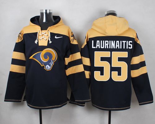 Nike Rams #55 James Laurinaitis Navy Blue Player Pullover NFL Hoodie