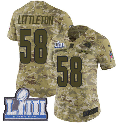 Nike Rams #58 Cory Littleton Camo Super Bowl LIII Bound Women's Stitched NFL Limited 0
