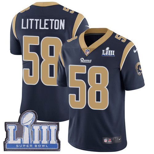 Nike Rams #58 Cory Littleton Navy Blue Team Color Super Bowl LIII Bound Youth Stitched