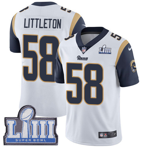 Nike Rams #58 Cory Littleton White Super Bowl LIII Bound Youth Stitched NFL Vapor