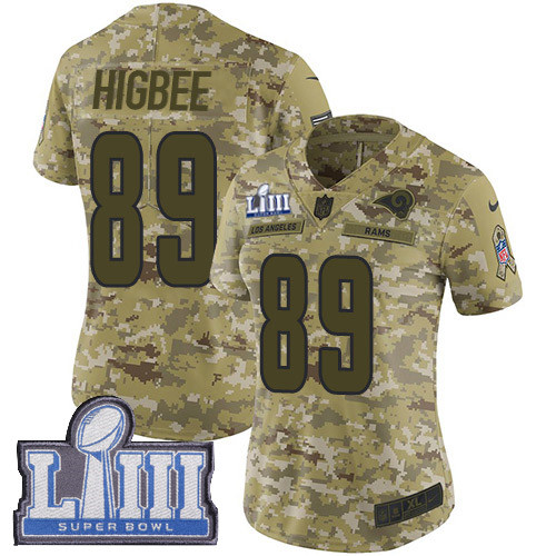 Nike Rams #89 Tyler Higbee Camo Super Bowl LIII Bound Women's Stitched NFL Limite  0