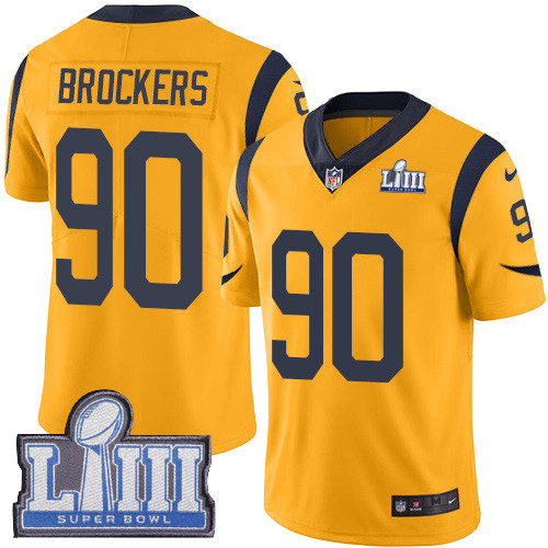 Nike Rams #90 Michael Brockers Gold Super Bowl LIII Bound Youth Stitched NFL Limited Rush