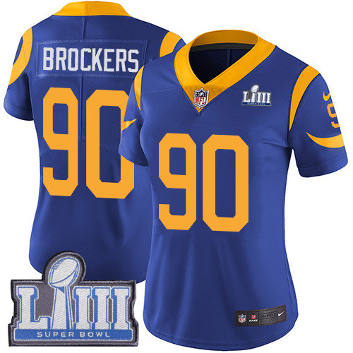 Nike Rams #90 Michael Brockers Royal Blue Alternate Super Bowl LIII Bound Women's Stitched NFL