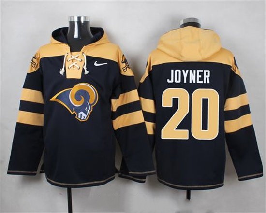 Nike Rams 20 Lamarcus Joyner Navy Blue Hooded Jersey