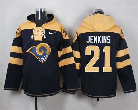 Nike Rams 21 Janoris Jenkins Navy Blue Hooded Jersey