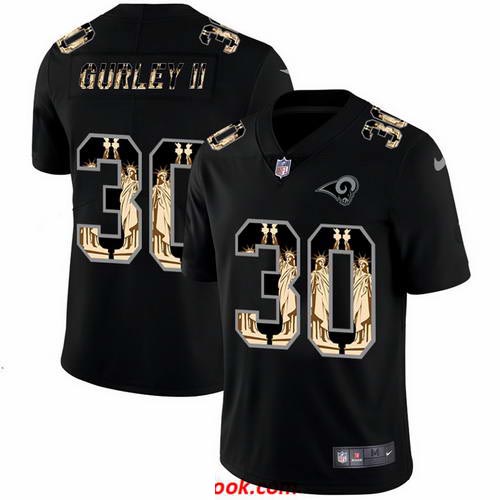 Nike Rams 30 Todd Gurley II Black Statue Of Liberty Limited Jersey