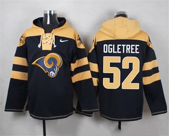 Nike Rams 52 Alec Ogletree Navy Blue Hooded Jersey