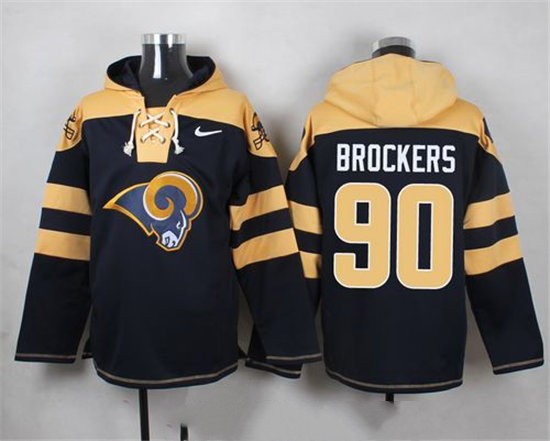 Nike Rams 90 Michael Brockers Navy Blue Hooded Jersey