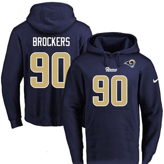 Nike Rams 90 Michael Brockers Navy Men's Pullover Hoodie