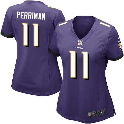 Nike Ravens #11 Breshad Perriman Purple Team Color Women's Stitched NFL New Elite Jersey