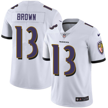 Nike Ravens #13 John Brown White Men's Stitched NFL Vapor Untouchable Limited Jersey