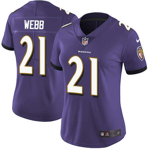 Nike Ravens #21 Lardarius Webb Purple Team Color Women's Stitched NFL Vapor Untouchable Limited Jersey