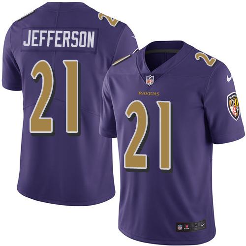 Nike Ravens #21 Tony Jefferson Purple Youth Stitched NFL Limited Rush Jersey