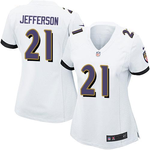 Nike Ravens #21 Tony Jefferson White Women's Stitched NFL New Elite Jersey