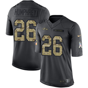 Nike Ravens #26 Marlon Humphrey Black Youth Stitched NFL Limited 2016 Salute to Service Jersey