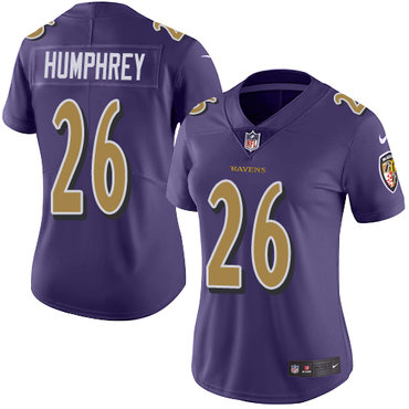 Nike Ravens #26 Marlon Humphrey Purple Women's Stitched NFL Limited Rush Jersey