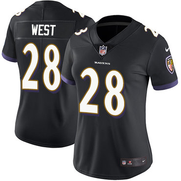 Nike Ravens #28 Terrance West Black Alternate Women's Stitched NFL Vapor Untouchable Limited Jersey