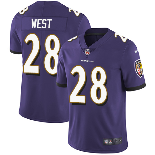 Nike Ravens #28 Terrance West Purple Team Color Men's Stitched NFL Vapor Untouchable Limited Jersey