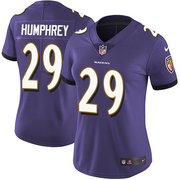 Nike Ravens #29 Marlon Humphrey Purple Team Color Women's Stitched NFL Vapor Untouchable Limited Jersey