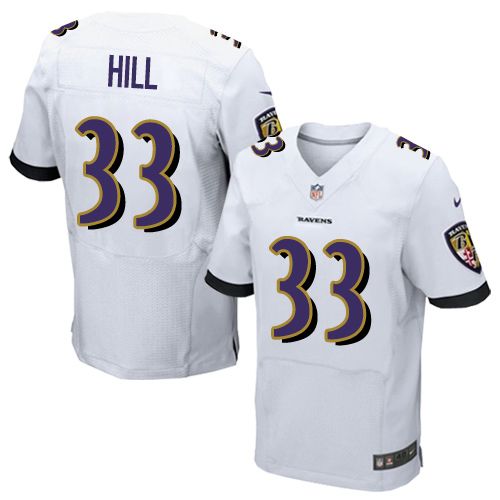 Nike Ravens #33 Will Hill White Men's Stitched NFL New Elite Jersey