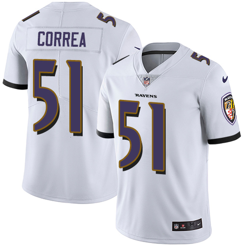 Nike Ravens #51 Kamalei Correa White Men's Stitched NFL Vapor Untouchable Limi